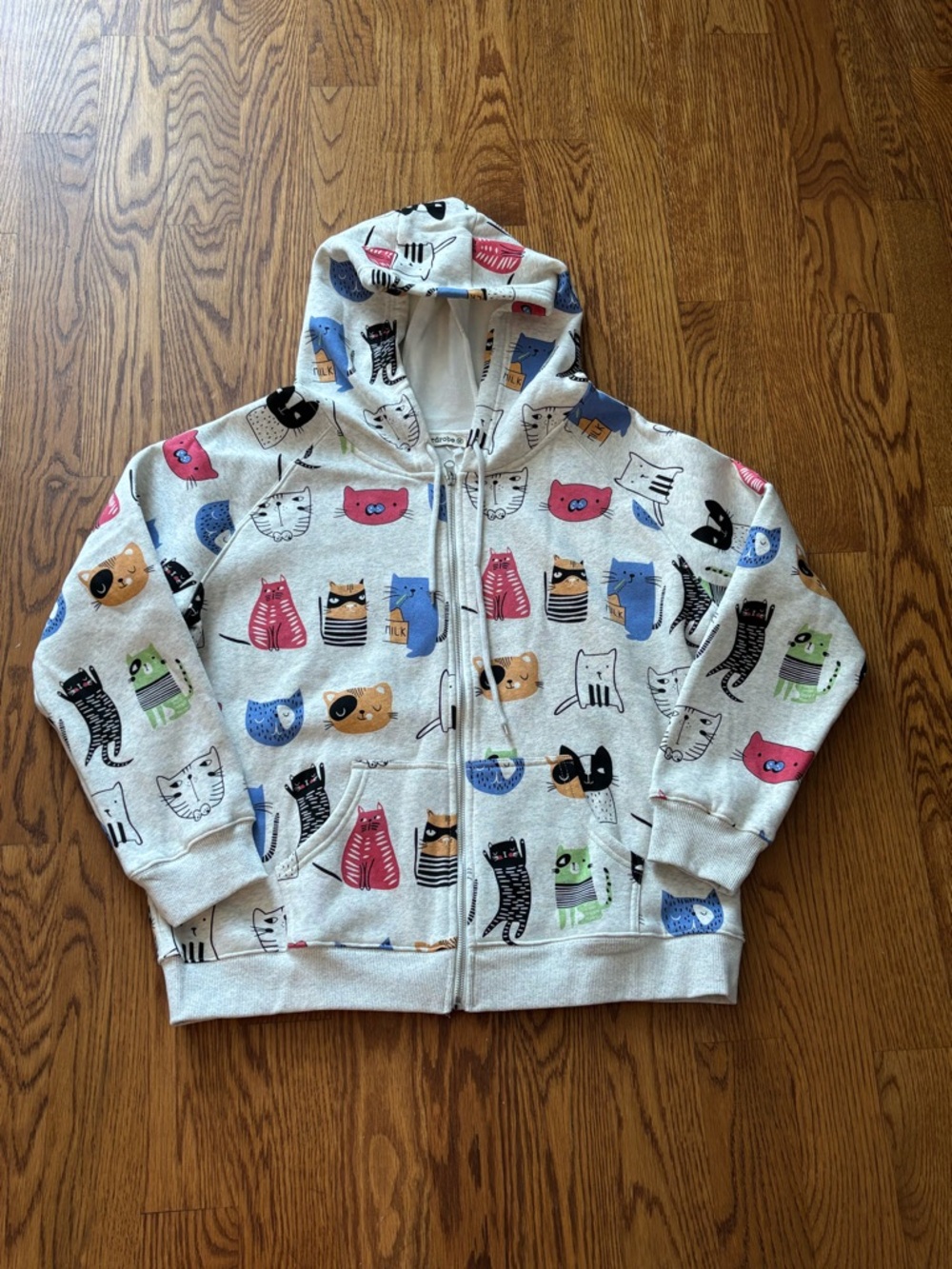 Cotton Blend Cat Zip Hoodie